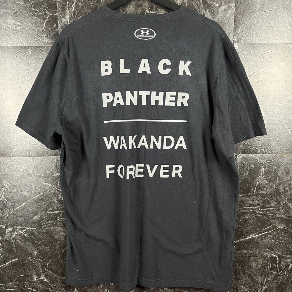 Under Armour Men's Black Panther Shirt Large -Flaws - Picture 3 of 6